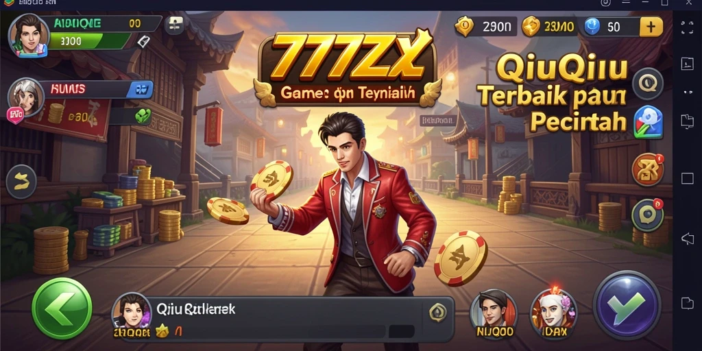 Screenshot utama 777ZX menampilkan gameplay QiuQiu yang menegangkan.