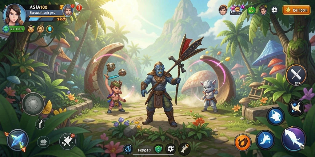 Tampilan gameplay ASIA100 menunjukkan petualangan seru dengan berbagai tantangan.