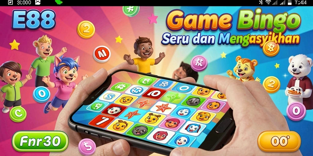 Tampilan seru gameplay Bingo di E88 dengan banyak interaksi.