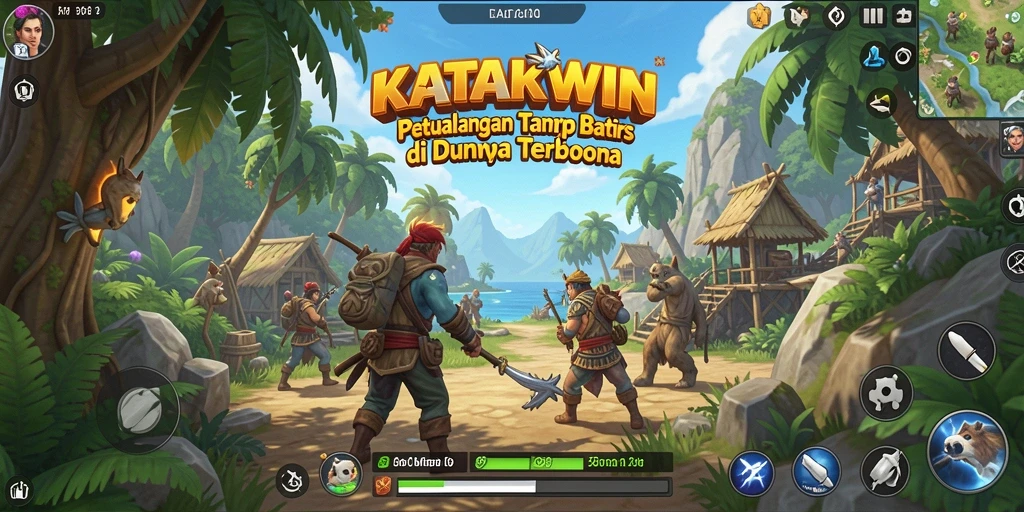Tampilan menarik dari gameplay KATAKWIN di dunia terbuka.