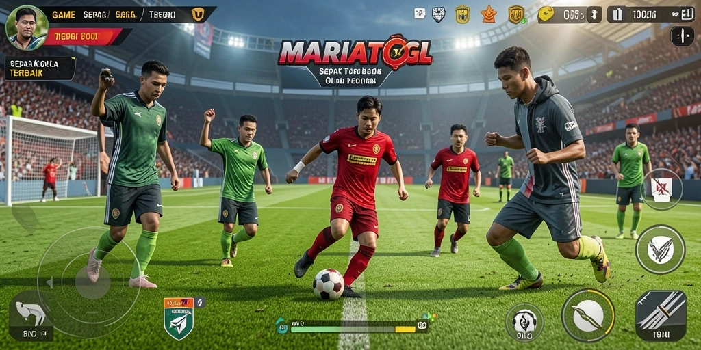 Tampilan menarik permainan sepak bola di MARIATOGL saat seru.
