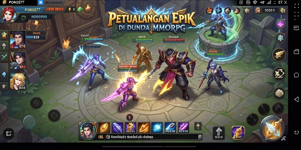 Tampilan gameplay POROS77 yang mendebarkan dan penuh aksi.