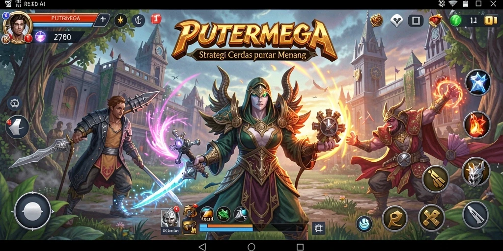 Tangkapan layar gameplay PUTERMEGA menunjukkan serunya pertempuran strategi.