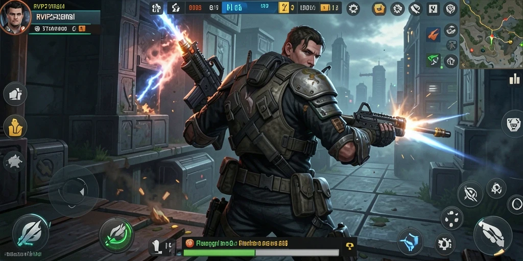 Screenshot gameplay RVIP2 menunjukkan aksi strategi intens.