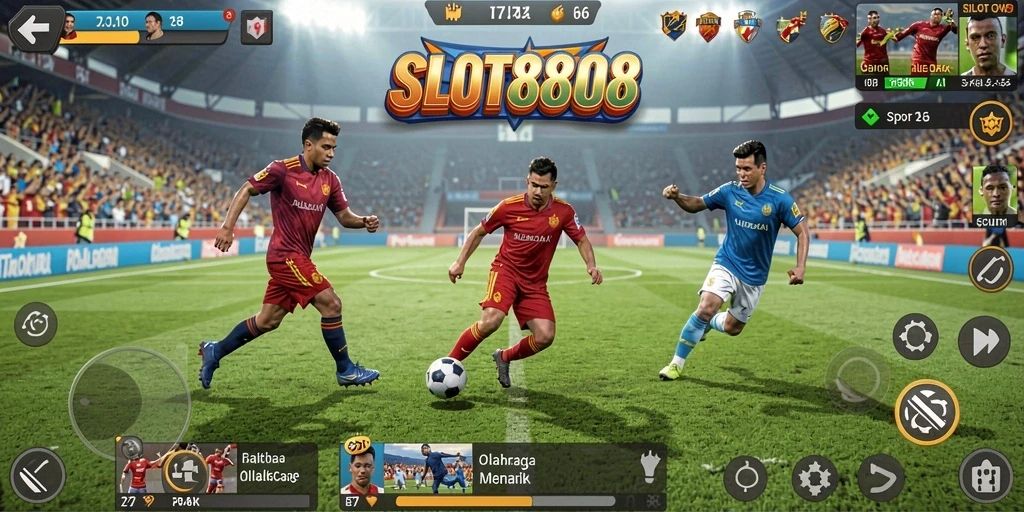 Tampilan gameplay SLOT8808 yang menarik dan penuh aksi olahraga.