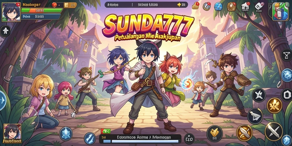 Screenshot gameplay SUNDA777 yang penuh warna dan karakter anime.
